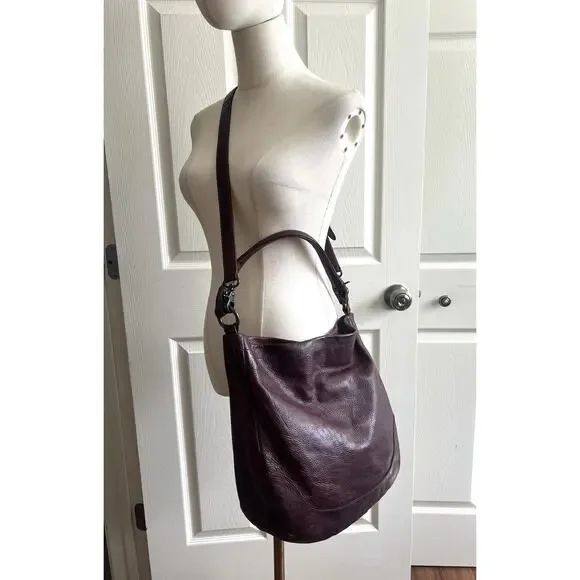 FRYE Melissa Slouchy Burgundy Antique Leather Large Hobo Crossbody Purse Bag - Picture 3 of 14